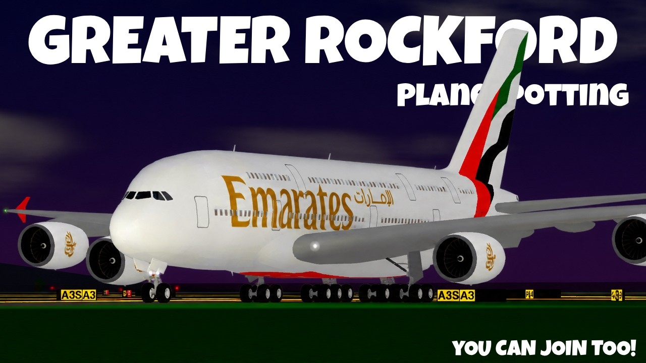 Emirates A380 at Greater Rockford in Roblox PTFS